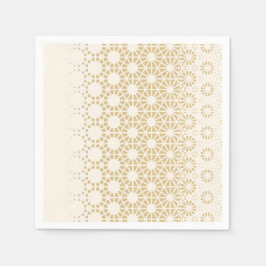 Elegant Geometric Gold Baby Shower Napkins スタンダードカクテルナプキン