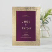 Elegant geometric gold burgundy Wedding 招待状 (スタンド正面)