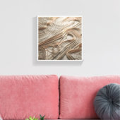 Elegant Geometric Gold Wire Abstract on White Marb キャンバスプリント (インサイチュ (リビング))