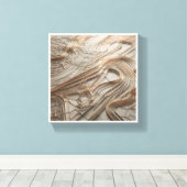 Elegant Geometric Gold Wire Abstract on White Marb キャンバスプリント (インサイチュ (ウッドフロア))