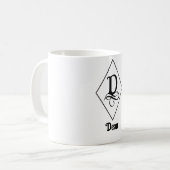 Elegant Geometric Initial Monogram D コーヒーマグカップ (正面左)