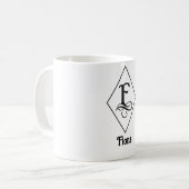 Elegant Geometric Initial Monogram F コーヒーマグカップ (正面左)
