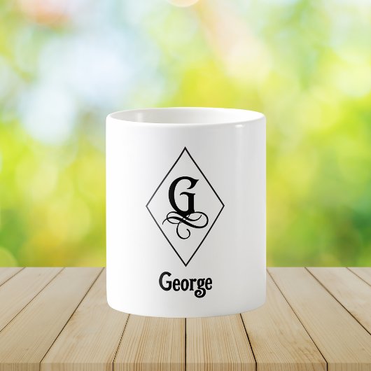 Elegant Geometric Initial Monogram G コーヒーマグカップ