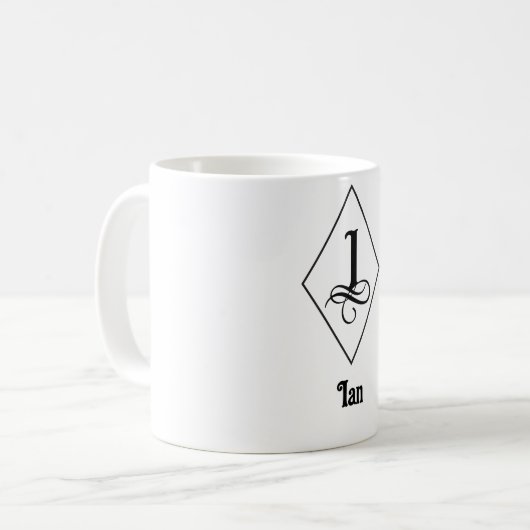 Elegant Geometric Initial Monogram I コーヒーマグカップ (正面左)