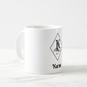 Elegant Geometric Initial Monogram K コーヒーマグカップ (正面左)