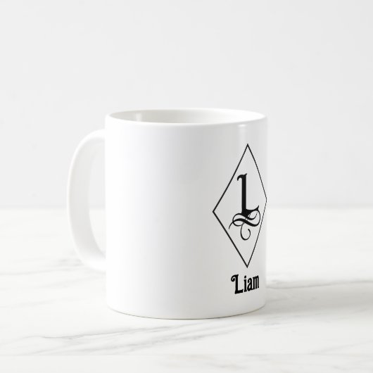 Elegant Geometric Initial Monogram L コーヒーマグカップ (正面左)