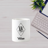 Elegant Geometric Initial Monogram W コーヒーマグカップ