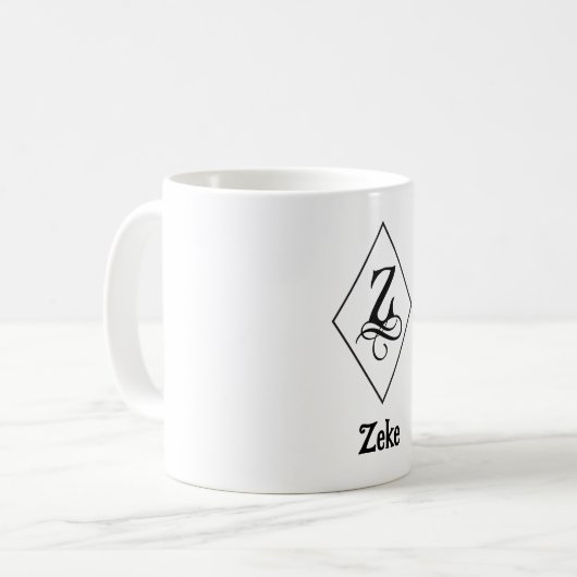 Elegant Geometric Initial Monogram Z コーヒーマグカップ (正面左)