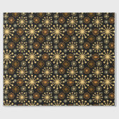 Elegant geometric pattern black and gold ラッピングペーパー (フラット)