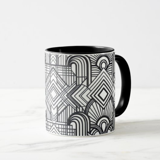 Elegant Geometric Pattern Coffee Mug マグカップ (正面右)