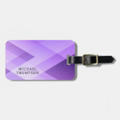Elegant Geometric purple background ラゲッジタグ (正面横)