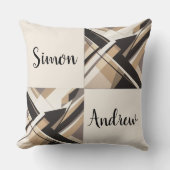 Elegant geometrical modern pattern throw pillow クッション (正面)