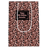 Elegant Gift Bag Rose Gold Glitter Modern Accent ミディアムペーパーバッグ (裏面)