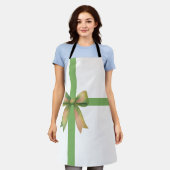 Elegant Gift Bow – Modern Christmas Design エプロン (着用した状態)
