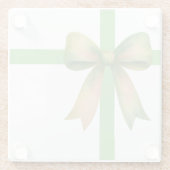 Elegant Gift Bow – Modern Christmas Design ガラスコースター (裏面)