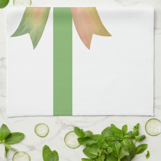 Elegant Gift Bow – Modern Christmas Design キッチンタオル (折り畳み)