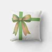 Elegant Gift Bow – Modern Christmas Design クッション (正面)