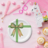 Elegant Gift Bow – Modern Christmas Design ペーパープレート (パーティー)