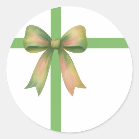 Elegant Gift Bow – Modern Christmas Design ラウンドシール (正面)