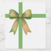 Elegant Gift Bow – Modern Christmas Design ワインラベル (シングルラベル)
