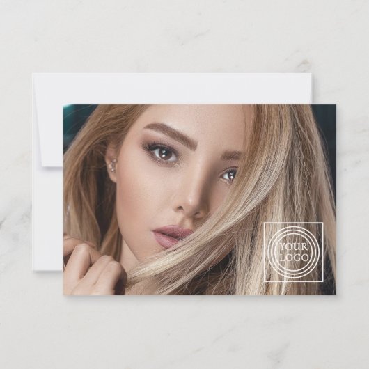 Elegant Gift Certificate Business Logo Photo Card (正面)