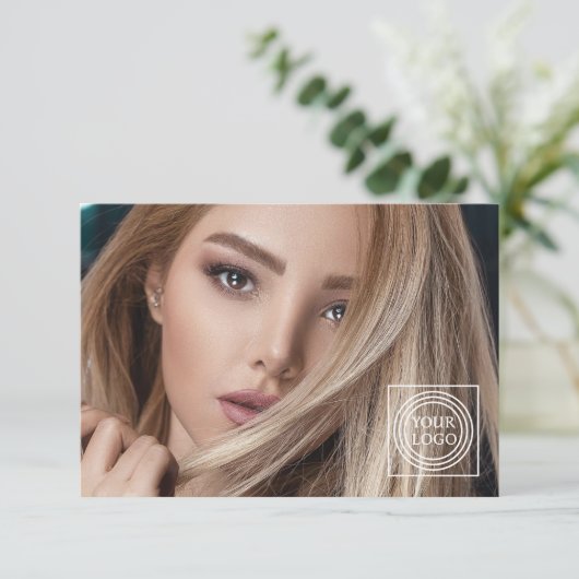 Elegant Gift Certificate Business Logo Photo Card (スタンド正面)