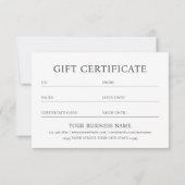 Elegant Gift Certificate Business Logo Photo Card (裏面)