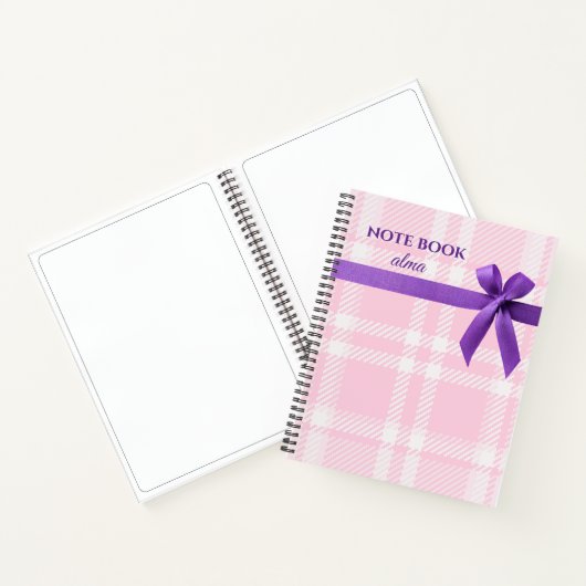 Elegant Gift Wrap Notebook with Ribbon Design ノートブック (内部)