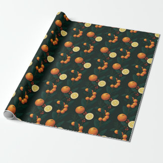Elegant Gift Wrap w/ citrus, berries & botanicals ラッピングペーパー