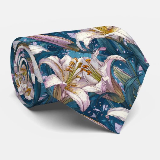 Elegant Gifts For Father Lilies ネクタイ (ロール)