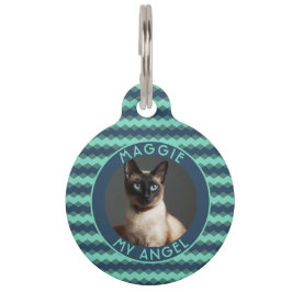 Elegant Gifts For Pet Owner Chevron ペット　ネームタグ