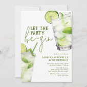 Elegant Gin Alcohol Adult Birthday 招待状 (正面)