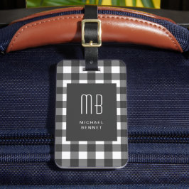 Elegant Gingham Monogram ラゲッジタグ