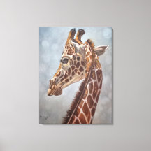 Elegant Giraffe Portrait Painting Large