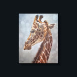 Elegant Giraffe Portrait Painting Small キャンバスプリント<br><div class="desc">Printed from the original Giraffe oil on canvas painting by Sue Maas. "I have always been fascinated by the incredible grace of these iconic creatures. Back in 2002/3, whilst still living on the family farm in Zimbabwe, I had the privilege of helping to decorate a lodge in the Lowveld. There...</div>