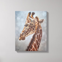 Elegant Giraffe Portrait Painting Small キャンバスプリント
