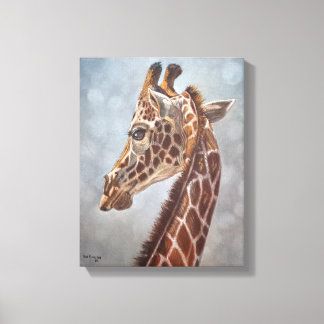 Elegant Giraffe Portrait Painting Small キャンバスプリント