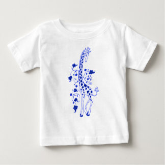 Elegant Giraffe Tee for Kids ~Blue ベビーTシャツ