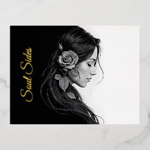 Elegant girl with flower in hair modern fine art