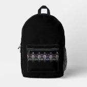 Elegant Girls Diamond Sparkle Black School プリントバックパック (正面)