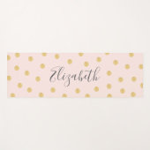 Elegant Girly Blush Pink Gold Polkadot  ヨガマット (正面(横))