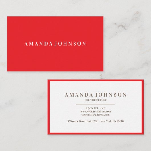 Elegant Girly Day Spa and Salon Bright red 名刺 (正面/裏面)