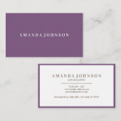 Elegant Girly Day Spa and Salon Mauve Purple 名刺 (正面/裏面)