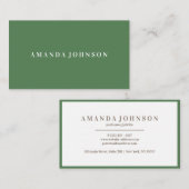 Elegant Girly Day Spa and Salon Moss Green 名刺 (正面/裏面)