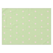 Elegant Girly Green & Pink Polka Dots Pattern テーブルクロス (正面(横))