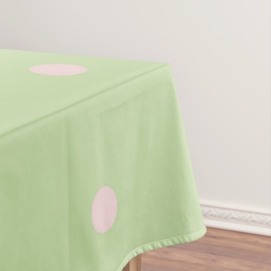 Elegant Girly Green & Pink Polka Dots Pattern テーブルクロス (インサイチュ)