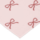 Elegant Girly Pink Bow Pattern Spring Summer Chic テーブルクロス (アングル)