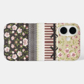 Elegant Girly White Lace And Pink Roses Case-Mate  iPhoneケース (裏面 (横))