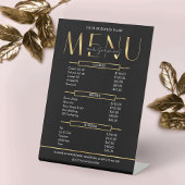 Elegant Glam Black & Gold Business Price List Menu 台座サイン