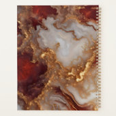Elegant Glam Burgundy Red Gold Liquid Marble Agate プランナー手帳 (裏面)
